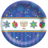 Festive Hanukkah Celebration 8.7" Paper Plates
